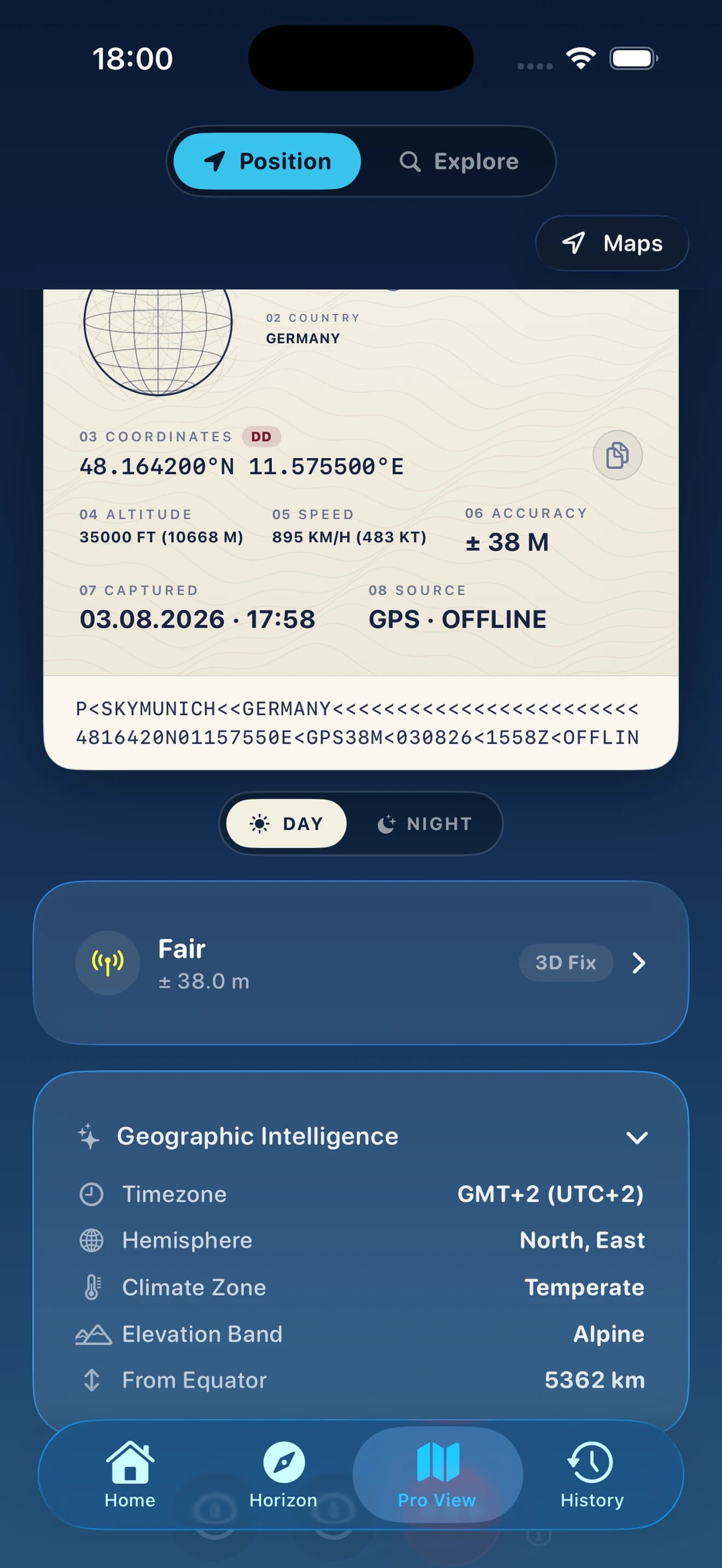 SkyLocation Geodaten-Einblicke – Zeitzone, Hemisphäre, Klima, Höhe