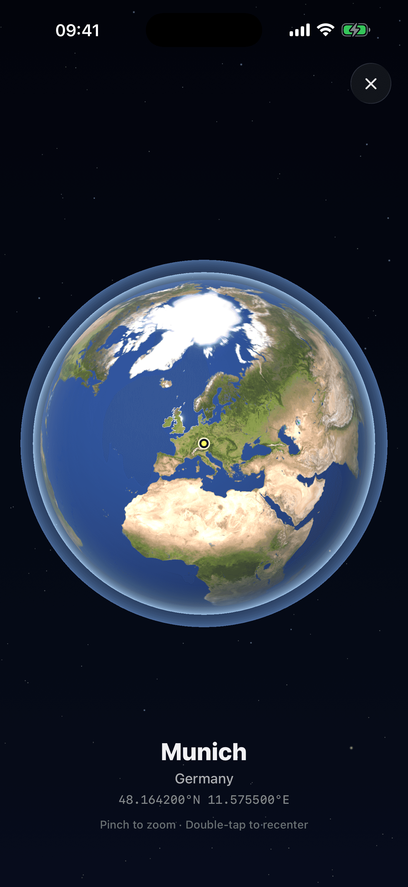 SkyLocation 3D-Globus-Explorer – eine echte 4K-Erde, vom Orbit bis nach München